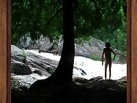 Naked hiking along red granite falls | Tranny Update