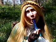 crossdress Zelda forest blow trap cosplay