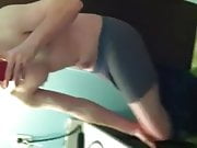 Me stripping down and teasing my cock
