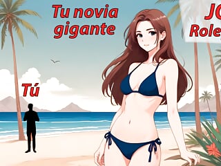 Audio Roleplay in Spanish.JOI hentai with a giant woman.