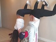 Two girls twerking with thongs out