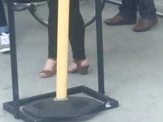 White woman really cute feet heels...