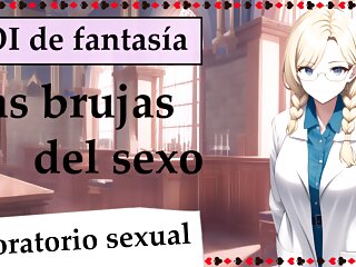 Spanish JOI en un mundo de brujas. Te llevan al laboratorio sexual.