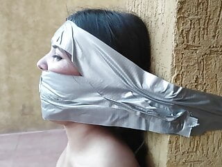 Christian Girl Duct Taped To Pillar And Gagged Tight