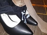 Stocking panties and heels  cum
