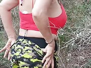 the great milena is willing to undress and release a great squirt in the forest near the beach
