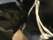 Hogsacked rubberslave is under his Master's boots - II