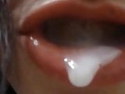 BlowJob with close up cum swallow