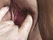 BBW amateur wife close-up fingering