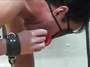 Gagged Slave get a hard fuck in his little ass – pussy punish