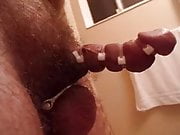 jackmeoffnow jacking cock with 4 cable ties squeezing cock