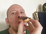 Food, Eating a Homemade Eclair 