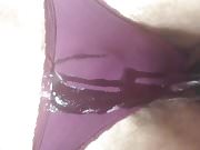 Purple pantie pissing