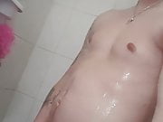 Small hairy shower dick