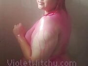 VioletWitchy Pink Fat BBW Nude Shower 