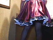 Sissy Ray in Purple Maids Dress in Kitchen
