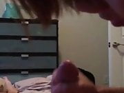 Petite femboy sucks cock