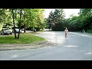 Nude with big dick walking around parking place