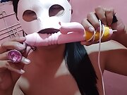 Pinay wife double penetration with my pink diamond dildo