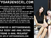 Hotkinkyjo & Dirtygardengirl double pussy and anal fisting