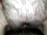 Hairy riding with cumshot 