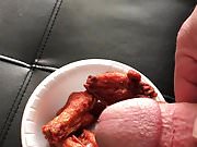 Cum on wings and eat.MOV