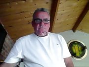Handsome grandpa cums on cam