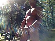 Str8 daddy jerk in the forest