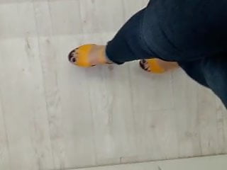 My mature friend 55years heels...