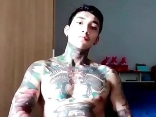 big dicked asian tattooed jock on cam (32'')