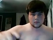 Young fat cub with fat cock cumming on desk 