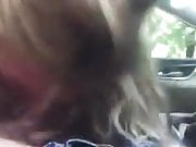 cute blonde car sucking