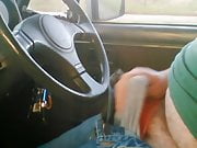 Layby car jerk and cum