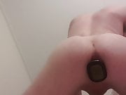 Pushing out my big buttplug