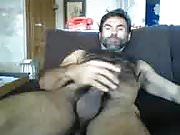 Hot Hairy Daddy Jerks off
