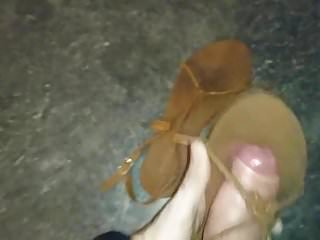 Cum on sweet brown summer sandals...