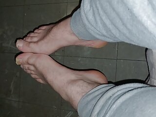 daddy played with my big huge cock and ejaculated on my sexy male feet to get one million views ( foot fetish) (gayfeet)