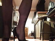 Love these heels and nylons 