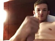 beautiful handsome guy jerks on cam