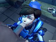 Naughty Tracer sucking and fucking hard and raw