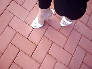 Walking in sexy mules