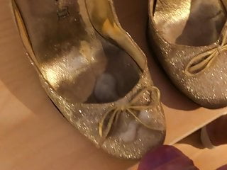 Gf golden glitter high heels,...