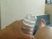 Chubby jacking off and cuming
