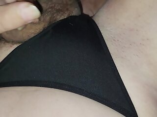 Black thong masturbating