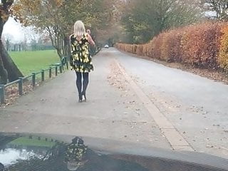 Yellow dress outdoors