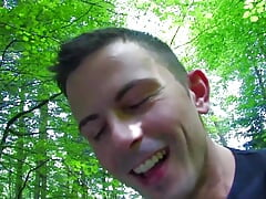 She was ready for anal sex when she met the handsome guy in the forest