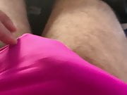 Lazy Uncut Panty Cock Play in Pink Panties