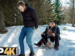 Daddy4k sled and fireplace adventure...