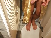 Master Ramon massages his horny hard cock in the divine golden kimono