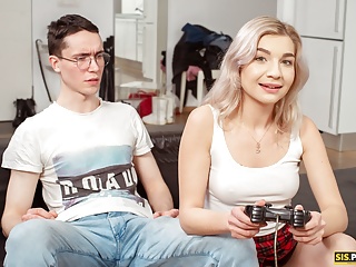 Step Brother Fucks Sister, Teen Gamer, Blond Sex, Shaved Pussy